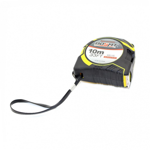 Рулетка 10mх25mm обрезиненный корпус BOSMT BS17C